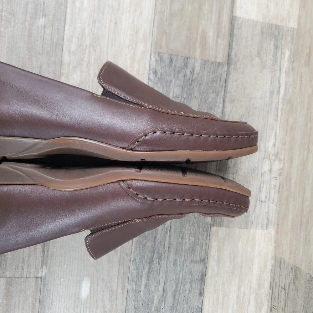 Mephisto Edlef Mens Loafer Sz 7 Moccasin Dark Brown Genuine Leather Slip-On Shoe